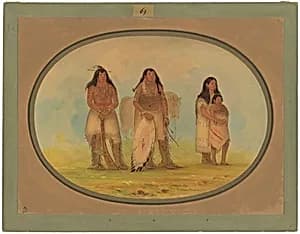Four Kiowa Indians by George Catlin