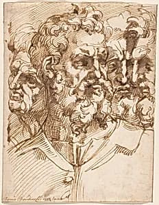 Four Male Heads by Baccio Bandinelli