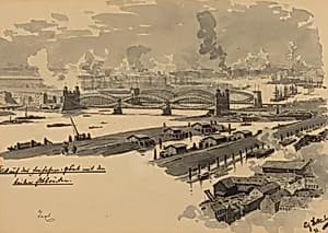 Freihafen mit den Elbbrucken