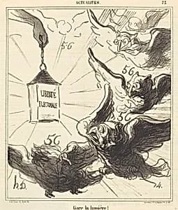 Gare la lumière! by Honoré Daumier