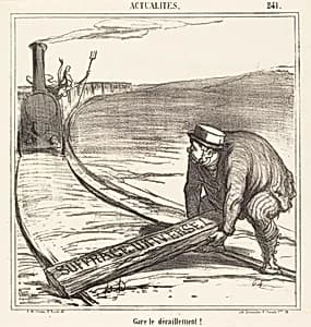 Gare le déraillement! by Honoré Daumier