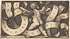 Genius with Alphabet by Sebald Beham