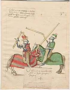 German Joust of Peace in High Saddles by German 16th Century