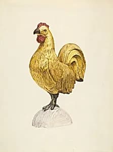 Gilded Wooden Rooster by Karl J. Hentz