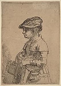 Girl with a Basket by Rembrandt van Rijn