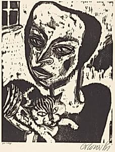Girl with Cat by Hans Orlowski