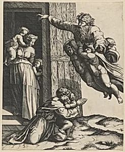 God Appearing to Noah by School of Marcantonio Raimondi, after Marcantonio Raimondi, after Raphael