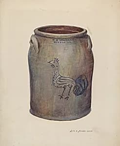 Gray Stoneware Crock by Luella Schroeder