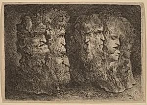 Grotesque Heads by Bartholomeus Breenbergh, after Jacques de Gheyn III