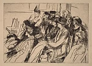 Group of Seated Figures by American 20th Century? (or British?)