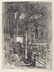 Gun Pit, No.II by Joseph Pennell