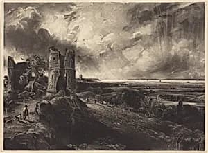 Hadleigh Castle (Large Plate) by David Lucas after John Constable