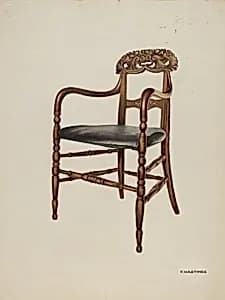 Handcarved Chair by Florence Hastings