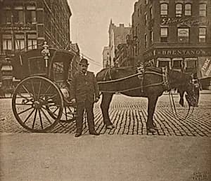 Hansom Cab, Union Square by Alice Austen