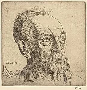 Head of Old Underwood by Augustus John
