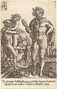 Hercules and Anthaeus by Heinrich Aldegrever