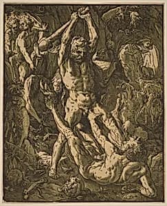 Hercules Killing Cacus by Hendrik Goltzius
