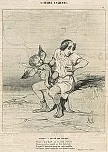 Hippolyte lardé par Cupidon by Honoré Daumier
