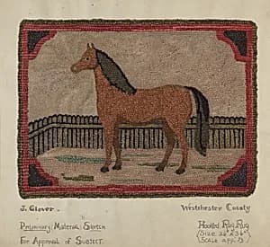 Hooked Rug with Horse by Joseph Glover