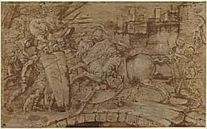 Horatius Cocles Defending Rome by Italian 16th Century or Master of the Victoria and Albert Diableries