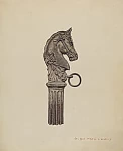 Horse Head Hitching Post by Ernest A. Towers, Jr.