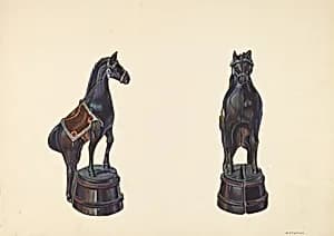 Horse on Barrel Bank by William O. Fletcher