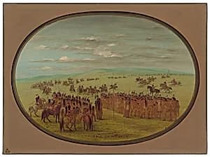 Horse Racing - Minatarrees by George Catlin