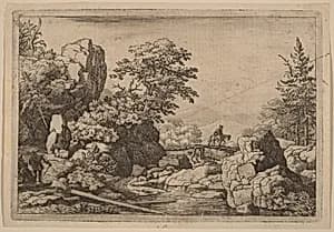 Horseman on a Bridge by Allart van Everdingen