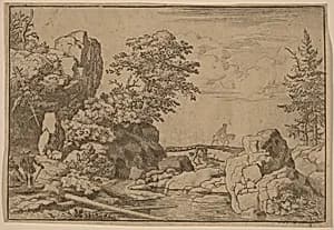 Horseman on a Bridge by Allart van Everdingen
