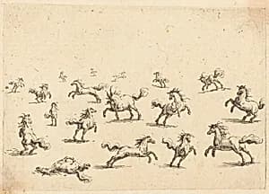 Horses Running by Jacques Callot