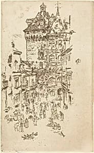 Hotel de Ville, Loches by James McNeill Whistler
