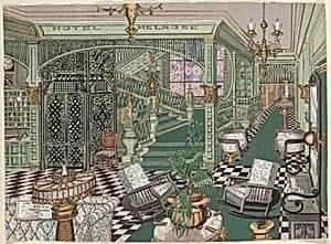 Hotel Melrose Lobby, 1880 by Perkins Harnly