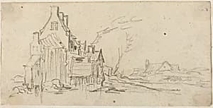 Houses by a Road by Jan van Goyen