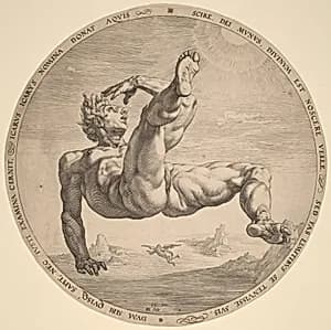 Icarus by Hendrik Goltzius, after Cornelis Cornelisz van Haarlem