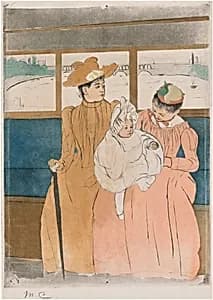In the Omnibus by Mary Cassatt