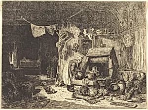 Interior of a Farmhouse by Jules Dupré