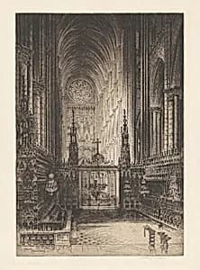 Interior of Amiens Cathedral by Albany E. Howarth