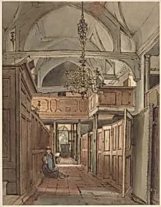 Interior of Bushey Church by William Henry Hunt