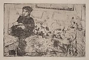 Interior: On the Sofa by Mary Cassatt