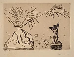 Interior with Sculpture by Edvard Munch