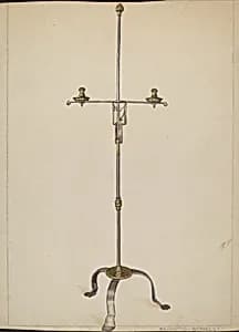 Iron and Brass Candlestand by Francis Borelli