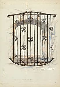 Iron Grille at Window by Harry Mann Waddell