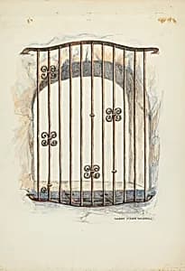 Iron Grille at Window by Harry Mann Waddell