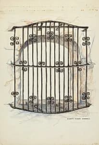 Iron Grille at Window by Harry Mann Waddell