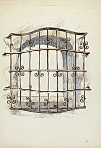 Iron Grille at Window by Harry Mann Waddell