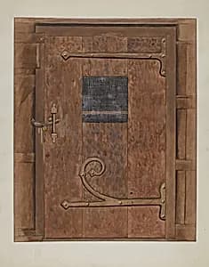 Iron Hinges on Door by Bertha Semple
