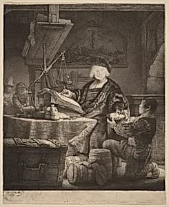Jan Uytenbogaert, "The Goldweigher" by Rembrandt van Rijn