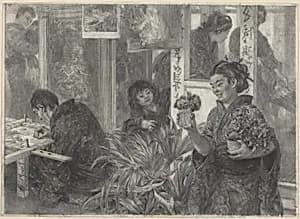 Japanese Artist at Work by Adolph Menzel