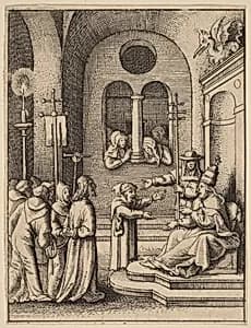 Jesus again before Caiaphas by Wenceslaus Hollar