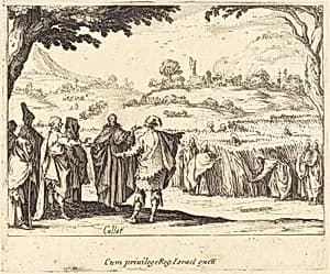 Jesus with the Pharisees by Jacques Callot